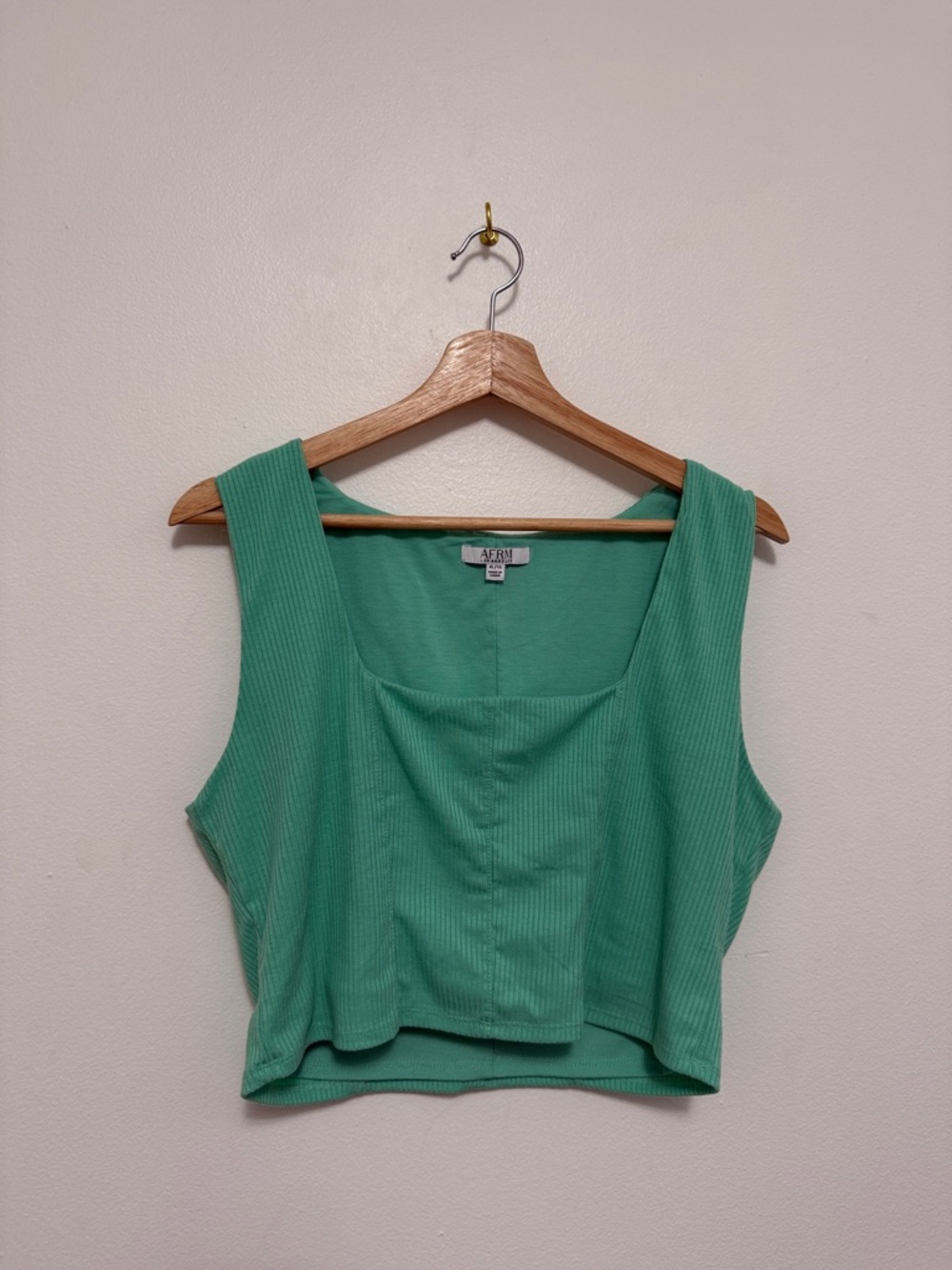 AFRM Lea Ribbed Square Neck Crop Top